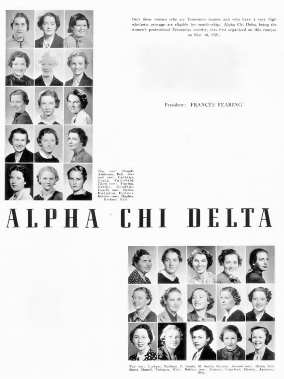 My mother and her UCLA friends were deciding 'where to live next'--the women of the UCLA honors economics sorority, 1937..."